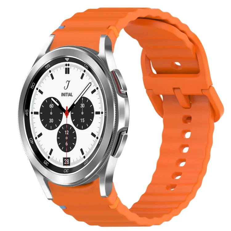 Silikonarmband mit Wellenmuster und Schnellverschluss, passend für Samsung Galaxy Watch 4 (44 mm), Samsung Galaxy Watch 4 (40 mm), Samsung Galaxy Watch 4 Classic (46 mm) und Samsung Galaxy Watch 4 Classic (42 mm).