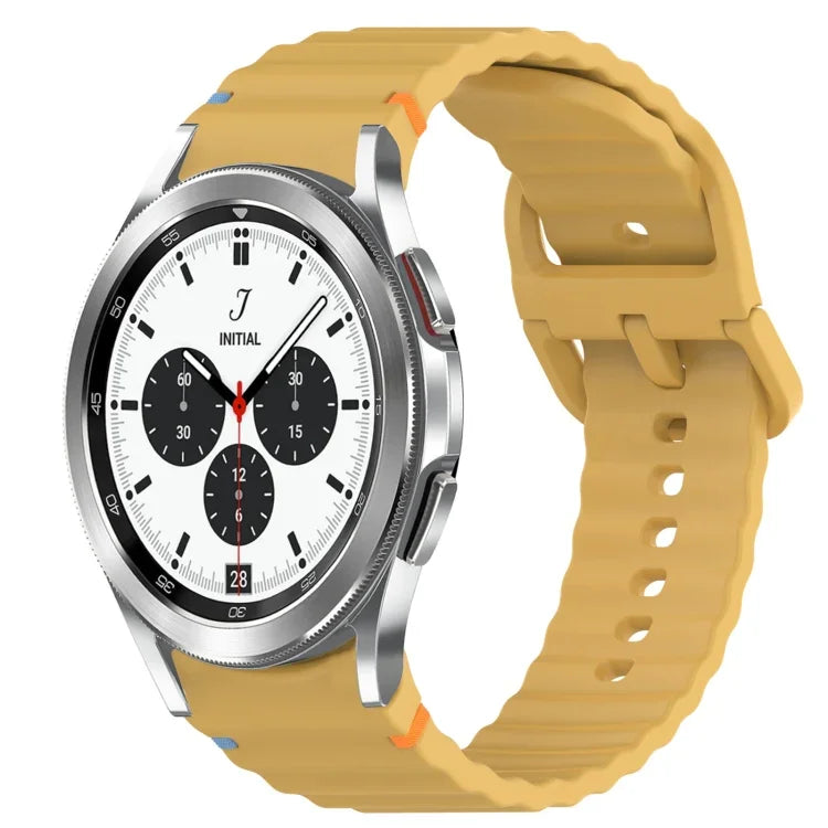 Silikonarmband mit Wellenmuster und Schnellverschluss, passend für Samsung Galaxy Watch 4 (44 mm), Samsung Galaxy Watch 4 (40 mm), Samsung Galaxy Watch 4 Classic (46 mm) und Samsung Galaxy Watch 4 Classic (42 mm).