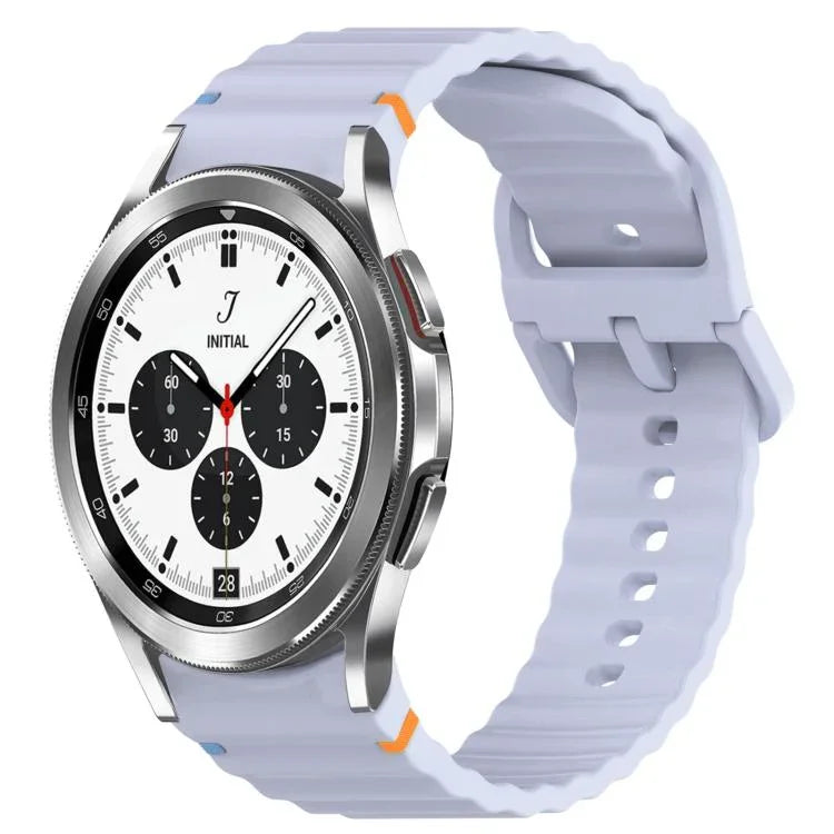 Silikonarmband mit Wellenmuster und Schnellverschluss, passend für Samsung Galaxy Watch 4 (44 mm), Samsung Galaxy Watch 4 (40 mm), Samsung Galaxy Watch 4 Classic (46 mm) und Samsung Galaxy Watch 4 Classic (42 mm).