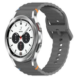 Silikonarmband mit Wellenmuster und Schnellverschluss, passend für Samsung Galaxy Watch 4 (44 mm), Samsung Galaxy Watch 4 (40 mm), Samsung Galaxy Watch 4 Classic (46 mm) und Samsung Galaxy Watch 4 Classic (42 mm).