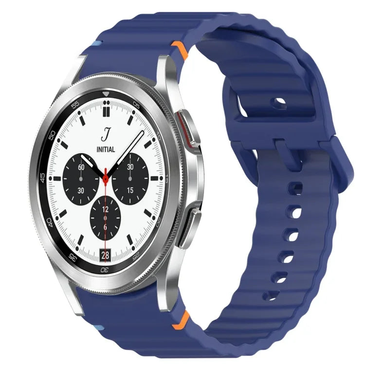 Silikonarmband mit Wellenmuster und Schnellverschluss, passend für Samsung Galaxy Watch 4 (44 mm), Samsung Galaxy Watch 4 (40 mm), Samsung Galaxy Watch 4 Classic (46 mm) und Samsung Galaxy Watch 4 Classic (42 mm).