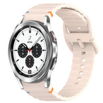Silikonarmband mit Wellenmuster und Schnellverschluss, passend für Samsung Galaxy Watch 4 (44 mm), Samsung Galaxy Watch 4 (40 mm), Samsung Galaxy Watch 4 Classic (46 mm) und Samsung Galaxy Watch 4 Classic (42 mm).