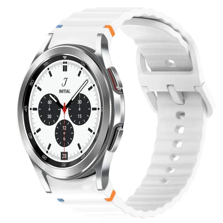 Silikonarmband mit Wellenmuster und Schnellverschluss, passend für Samsung Galaxy Watch 4 (44 mm), Samsung Galaxy Watch 4 (40 mm), Samsung Galaxy Watch 4 Classic (46 mm) und Samsung Galaxy Watch 4 Classic (42 mm).