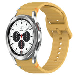 Silikonarmband mit Wellenmuster und Schnellverschluss, passend für Samsung Galaxy Watch 4 (44 mm), Samsung Galaxy Watch 4 (40 mm), Samsung Galaxy Watch 4 Classic (46 mm) und Samsung Galaxy Watch 4 Classic (42 mm).