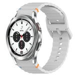 Silikonarmband mit Wellenmuster und Schnellverschluss, passend für Samsung Galaxy Watch 4 (44 mm), Samsung Galaxy Watch 4 (40 mm), Samsung Galaxy Watch 4 Classic (46 mm) und Samsung Galaxy Watch 4 Classic (42 mm).