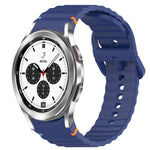 Silikonarmband mit Wellenmuster und Schnellverschluss, passend für Samsung Galaxy Watch 4 (44 mm), Samsung Galaxy Watch 4 (40 mm), Samsung Galaxy Watch 4 Classic (46 mm) und Samsung Galaxy Watch 4 Classic (42 mm).