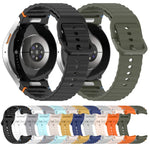Silikonarmband mit Wellenmuster und Schnellverschluss, passend für Samsung Galaxy Watch 4 (44 mm), Samsung Galaxy Watch 4 (40 mm), Samsung Galaxy Watch 4 Classic (46 mm) und Samsung Galaxy Watch 4 Classic (42 mm).