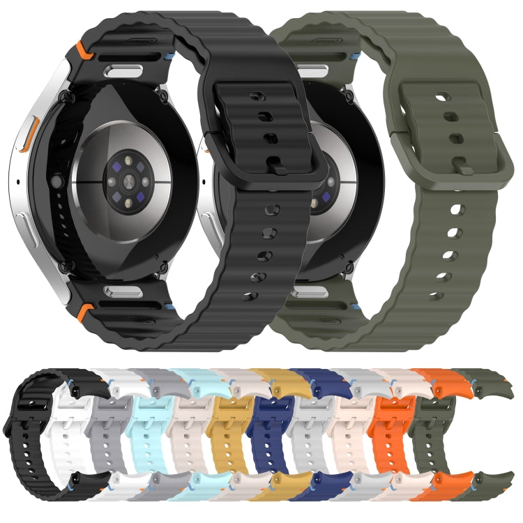 Welliges genähtes Schnellverschluss-Silikon-Uhrenarmband, für Samsung Galaxy Watch FE 40mm, für Samsung Galaxy Watch 7 44mm, für Samsung Galaxy Watch 7 40mm, für Samsung Galaxy Watch 6 Classic 47mm