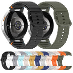 Welliges genähtes Schnellverschluss-Silikon-Uhrenarmband, für Samsung Galaxy Watch 5 Golf Edition, für Samsung Galaxy Watch 5 44mm, für Samsung Galaxy Watch 5 Pro 45mm, für Samsung Galaxy Watch 5 40mm