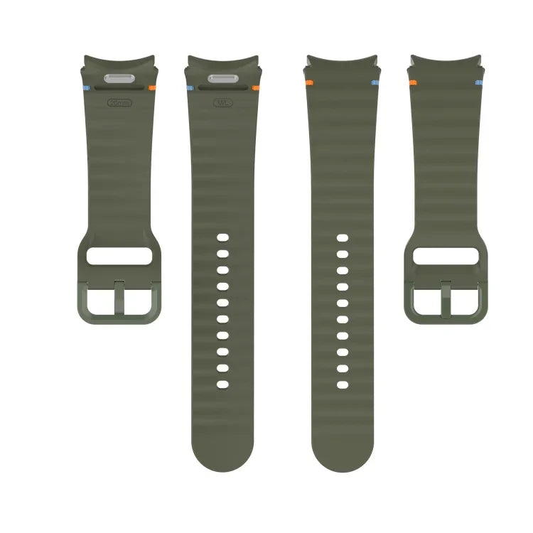 Silikonarmband mit Wellenmuster und Schnellverschluss, passend für Samsung Galaxy Watch 4 (44 mm), Samsung Galaxy Watch 4 (40 mm), Samsung Galaxy Watch 4 Classic (46 mm) und Samsung Galaxy Watch 4 Classic (42 mm).