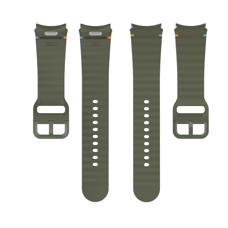 Welliges genähtes Schnellverschluss-Silikon-Uhrenarmband, für Samsung Galaxy Watch FE 40mm, für Samsung Galaxy Watch 7 44mm, für Samsung Galaxy Watch 7 40mm, für Samsung Galaxy Watch 6 Classic 47mm
