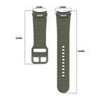 Welliges genähtes Schnellverschluss-Silikon-Uhrenarmband, für Samsung Galaxy Watch 6 44mm, für Samsung Galaxy Watch 6 40mm, für Samsung Galaxy Watch 6 Classic 43mm, für Samsung Galaxy Watch 5 Pro Golf Edition