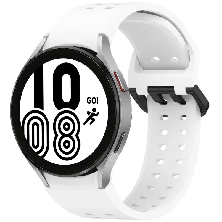 Diplopore Button Quick Release Silicone Watch Band, For Samsung Galaxy Watch 4 40 / 44mm, For Samsung Galaxy Watch 4 Classic 42 / 46mm