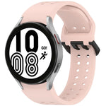 Diplopore Button Quick Release Silicone Watch Band, For Samsung Galaxy Watch 4 40 / 44mm, For Samsung Galaxy Watch 4 Classic 42 / 46mm
