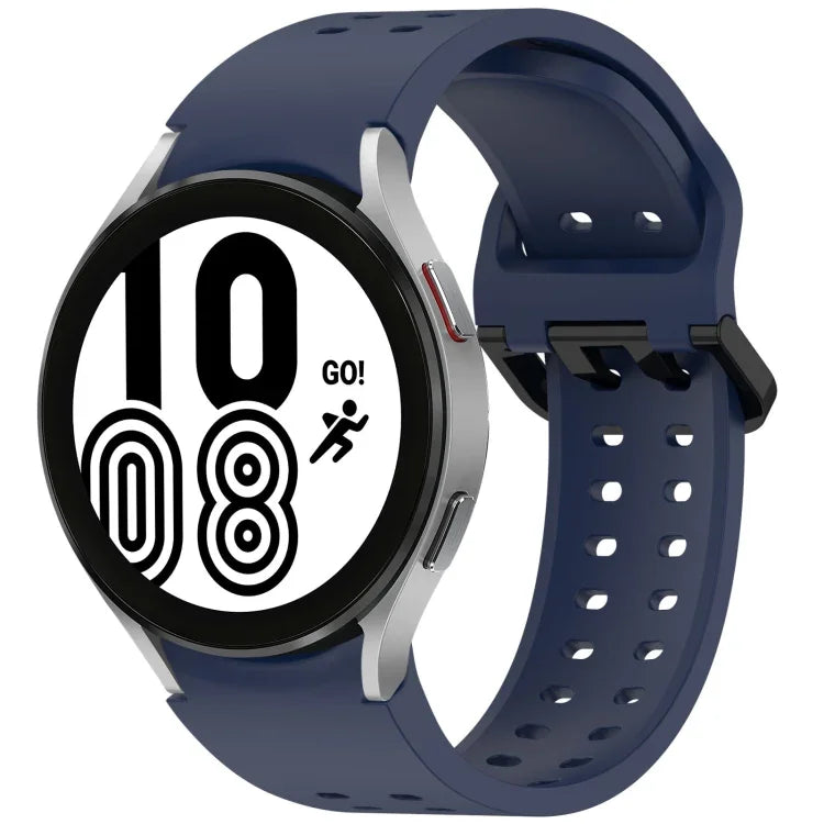 Diplopore Button Quick Release Silicone Watch Band, For Samsung Galaxy Watch 4 40 / 44mm, For Samsung Galaxy Watch 4 Classic 42 / 46mm