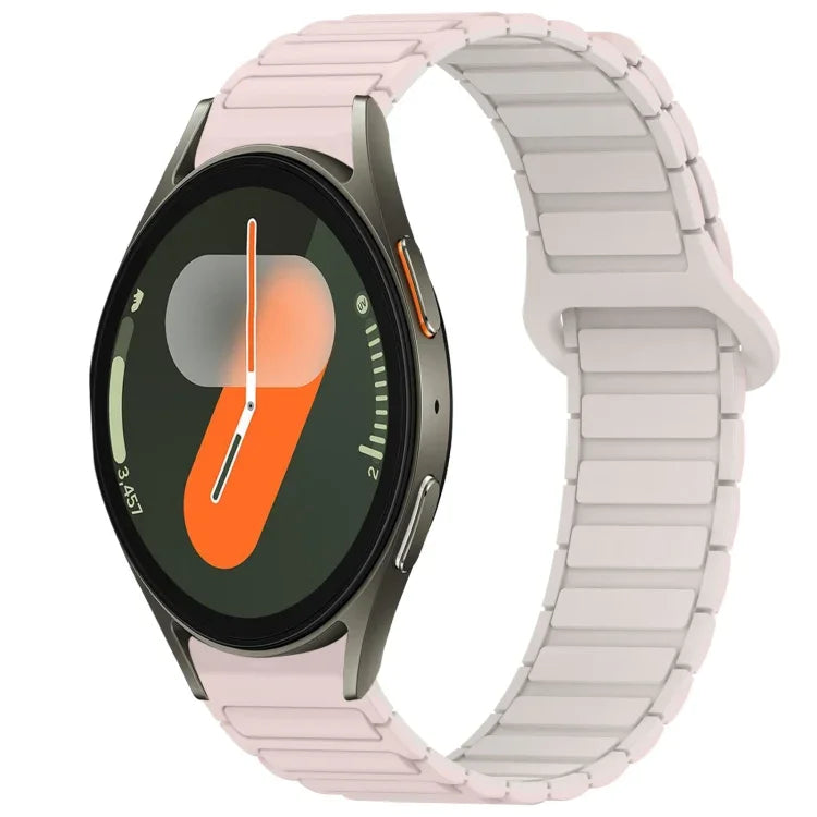 Zweifarbiges Silikon-Uhrenarmband mit Magnetverschluss, passend für Samsung Galaxy Watch 7 (40/44 mm)