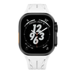 Tailor Edelstahl-Armband mit schwarzer Faltschließe und Silikonverschluss, passend für Apple Watch 44 mm / 45 mm / 46 mm / 49 mm