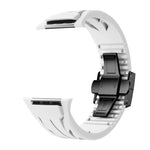 Tailor Edelstahl-Armband mit schwarzer Faltschließe und Silikonverschluss, passend für Apple Watch 44 mm / 45 mm / 46 mm / 49 mm