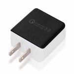 1USB QC 3.0 Wire Drawing Quick Charger US-Stecker, schwarz, weiß