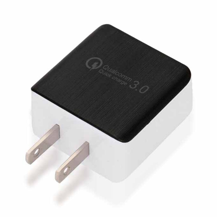 1USB QC 3.0 Wire Drawing Quick Charger US-Stecker, schwarz, weiß