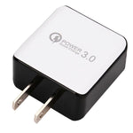 1USB QC 3.0 Wire Drawing Quick Charger US-Stecker, schwarz, weiß