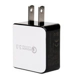 1USB QC 3.0 Wire Drawing Quick Charger US-Stecker, schwarz, weiß