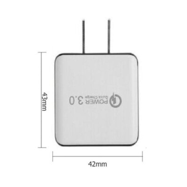1USB QC 3.0 Wire Drawing Quick Charger US-Stecker, schwarz, weiß