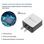 1USB QC 3.0 Wire Drawing Quick Charger US-Stecker, schwarz, weiß