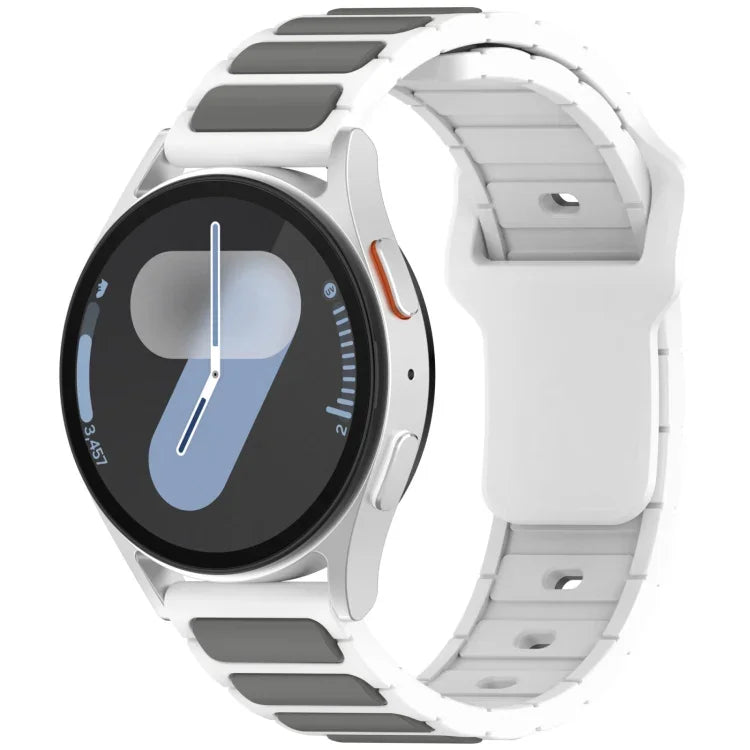 Zweifarbiges, I-förmiges Silikon-Uhrenarmband, für Samsung Galaxy Watch 20 mm und 22 mm