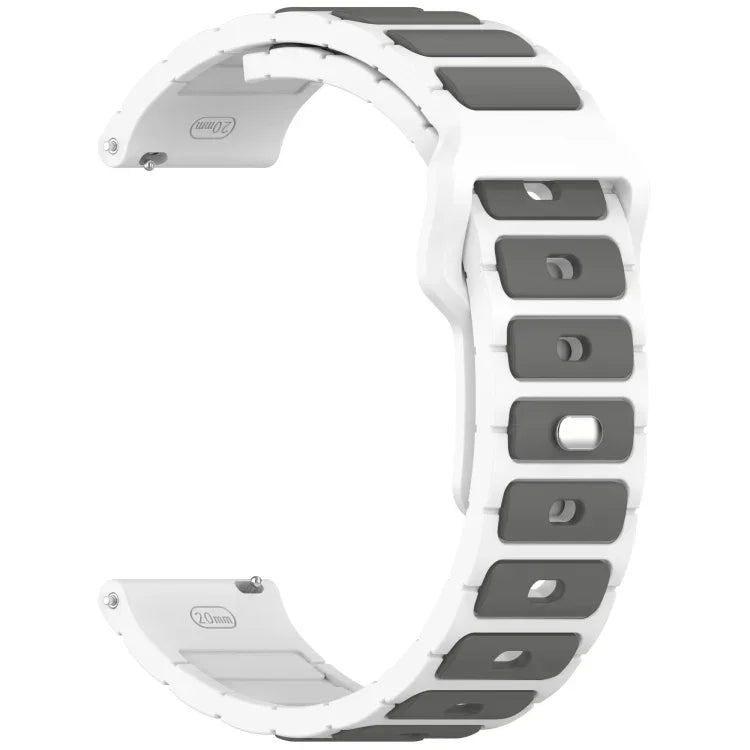 Zweifarbiges, I-förmiges Silikon-Uhrenarmband, für Samsung Galaxy Watch 20 mm und 22 mm