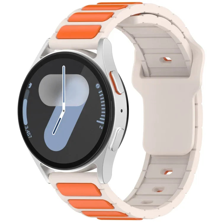 Zweifarbiges, I-förmiges Silikon-Uhrenarmband, für Samsung Galaxy Watch 20 mm und 22 mm