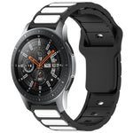 Zweifarbiges, I-förmiges Silikon-Uhrenarmband, für Samsung Galaxy Watch 20 mm und 22 mm