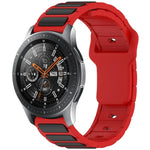 Zweifarbiges, I-förmiges Silikon-Uhrenarmband, für Samsung Galaxy Watch 20 mm und 22 mm