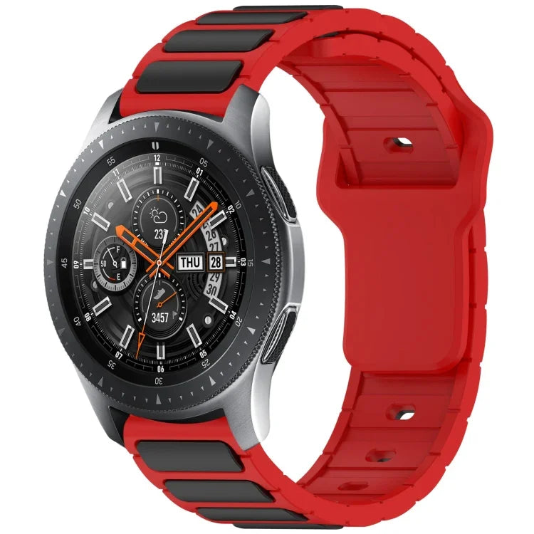 Zweifarbiges, I-förmiges Silikon-Uhrenarmband, für Samsung Galaxy Watch 20 mm und 22 mm