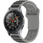 Zweifarbiges, I-förmiges Silikon-Uhrenarmband, für Samsung Galaxy Watch 20 mm und 22 mm