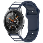 Zweifarbiges, I-förmiges Silikon-Uhrenarmband, für Samsung Galaxy Watch 20 mm und 22 mm