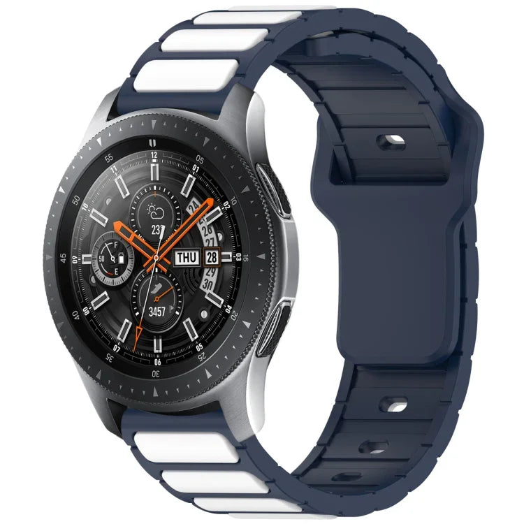 Zweifarbiges, I-förmiges Silikon-Uhrenarmband, für Samsung Galaxy Watch 20 mm und 22 mm