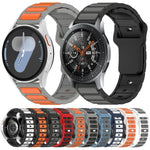 Zweifarbiges, I-förmiges Silikon-Uhrenarmband, für Samsung Galaxy Watch 20 mm und 22 mm