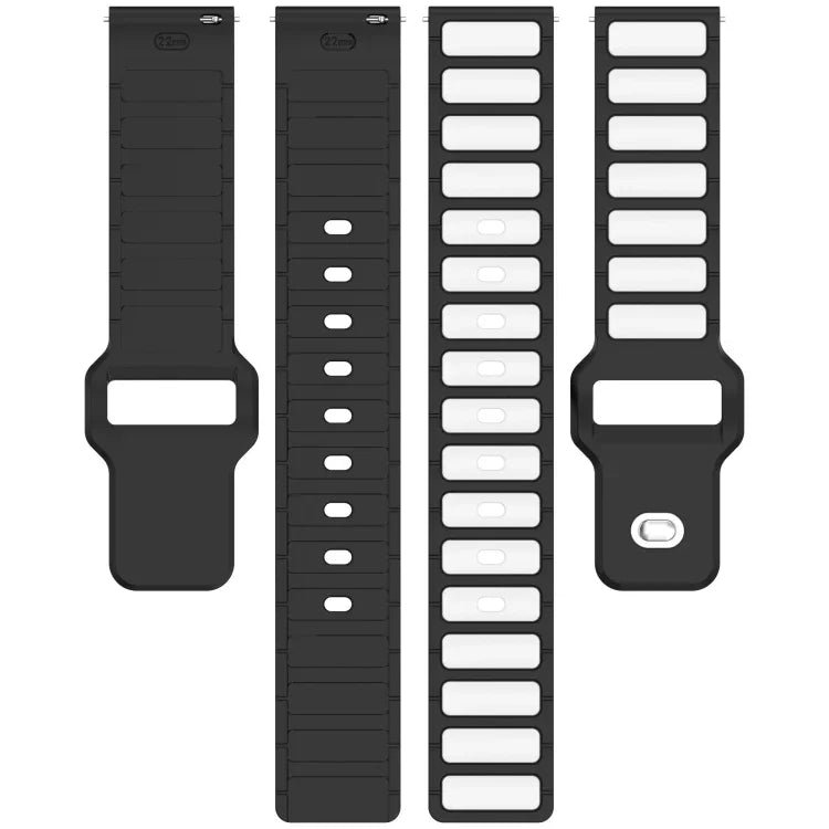 Zweifarbiges, I-förmiges Silikon-Uhrenarmband, für Samsung Galaxy Watch 20 mm und 22 mm
