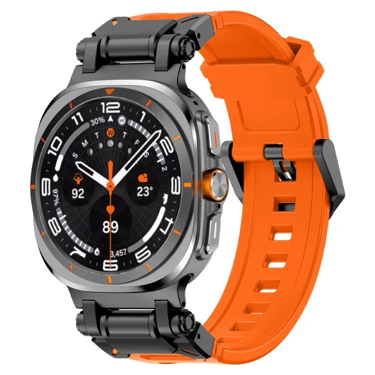 Schwarzes Silikon-Armband mit Schnellverschluss, passend für Samsung Galaxy Watch Ultra 47 mm / Ultra 2025