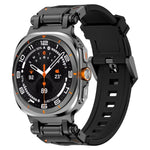 Black Connector Quick Release Silicone Watch Band, For Samsung Galaxy Watch Ultra 47mm / Ultra 2025