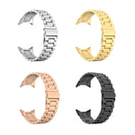 Dreifach-Perlen-Armband aus Edelstahl mit integrierter Faltschließe, für Google Pixel Watch 4 / Watch 3 (45 mm)