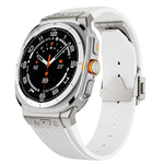 Silikonarmband mit Titan-Verbinder, silberner Schnalle, für Samsung Galaxy Watch Ultra 47 mm / Ultra 2025