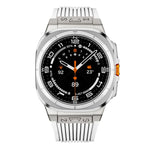 Silikonarmband mit Titan-Verbinder, silberner Schnalle, für Samsung Galaxy Watch Ultra 47 mm / Ultra 2025