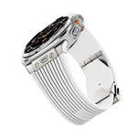 Silikonarmband mit Titan-Verbinder, silberner Schnalle, für Samsung Galaxy Watch Ultra 47 mm / Ultra 2025