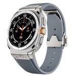 Silikonarmband mit Titan-Verbinder, silberner Schnalle, für Samsung Galaxy Watch Ultra 47 mm / Ultra 2025