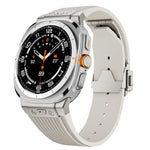 Silikonarmband mit Titan-Verbinder, silberner Schnalle, für Samsung Galaxy Watch Ultra 47 mm / Ultra 2025