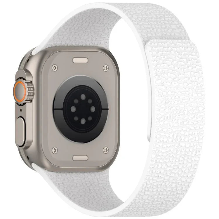 Magnetisches Silikon-Uhrenarmband mit Litschi-Textur, für Apple Watch 46 mm / 49 mm / 45 mm / 44 mm, für Apple Watch 42 mm / 41 mm / 40 mm / 38 mm