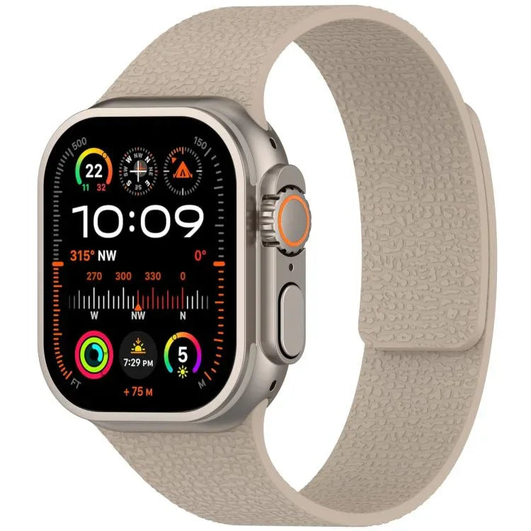 Magnetisches Silikon-Uhrenarmband mit Litschi-Textur, für Apple Watch 46 mm / 49 mm / 45 mm / 44 mm, für Apple Watch 42 mm / 41 mm / 40 mm / 38 mm