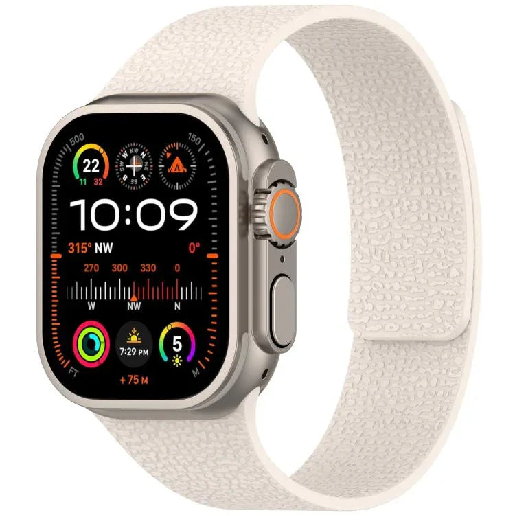 Magnetisches Silikon-Uhrenarmband mit Litschi-Textur, für Apple Watch 46 mm / 49 mm / 45 mm / 44 mm, für Apple Watch 42 mm / 41 mm / 40 mm / 38 mm